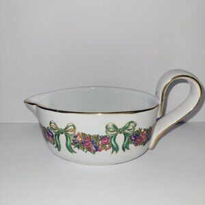 Claire Burke Porcelain Gravy Boat *Holiday Jubilee Gravy Bowl *Christmas Creamer
